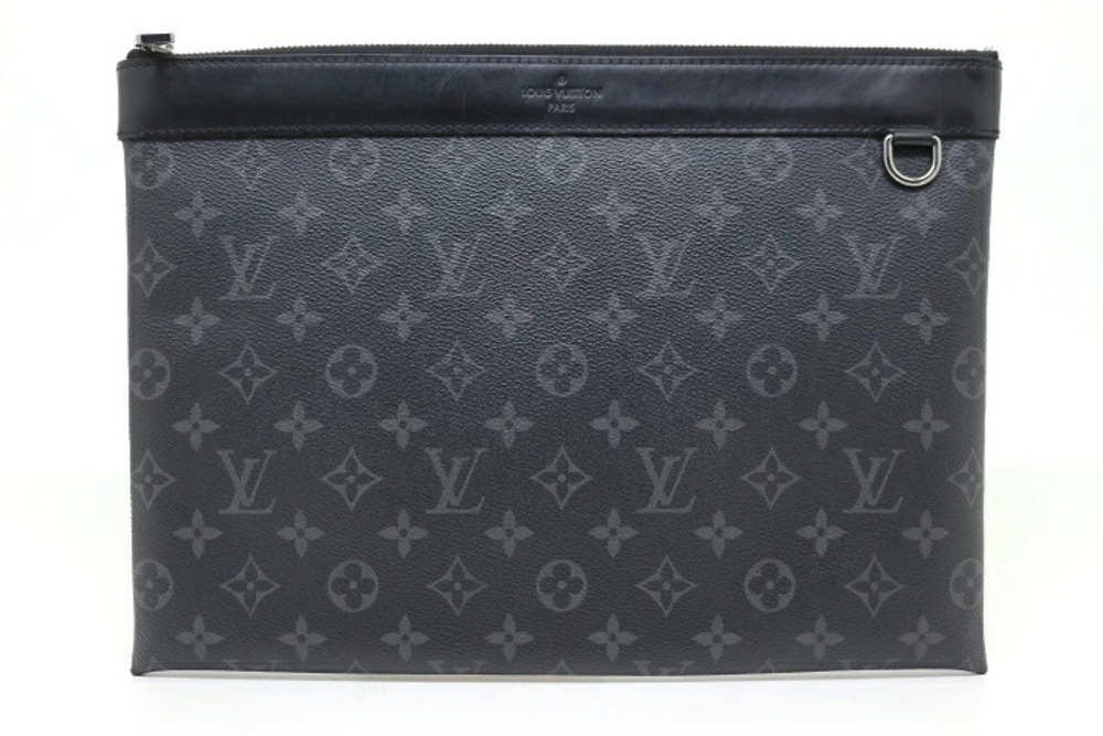 LOUIS VUITTON Bag Clutch Pochette Discovery Apollo Monogram Eclipse Black